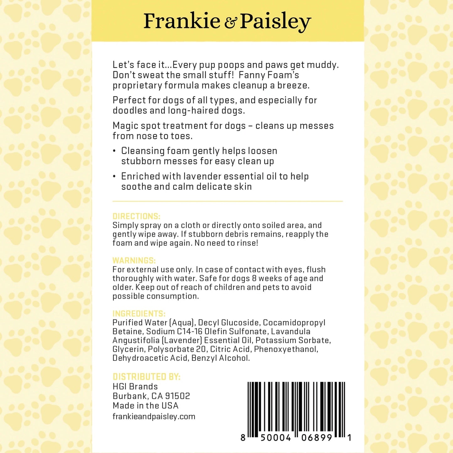 Fanny Foam by Frankie & Paisley