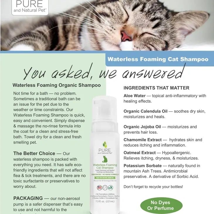 Waterless Foaming Cat Shampoo (Unscented)