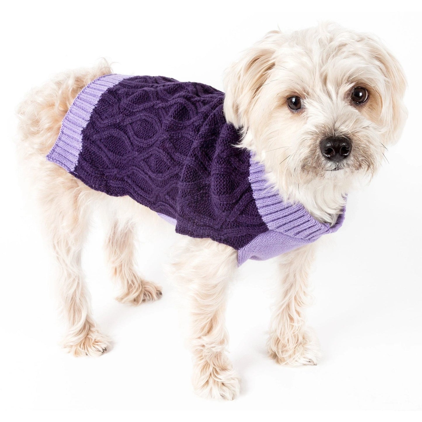 Purple Cableknit Sweater