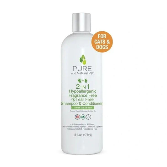 2 N 1 Hypoallergenic & Tear Free Pet Shampoo by Pure and Natural Pet