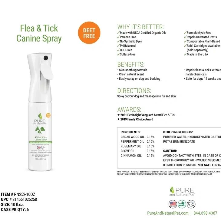 Flea & Tick Spray by Pure and Natural Pet