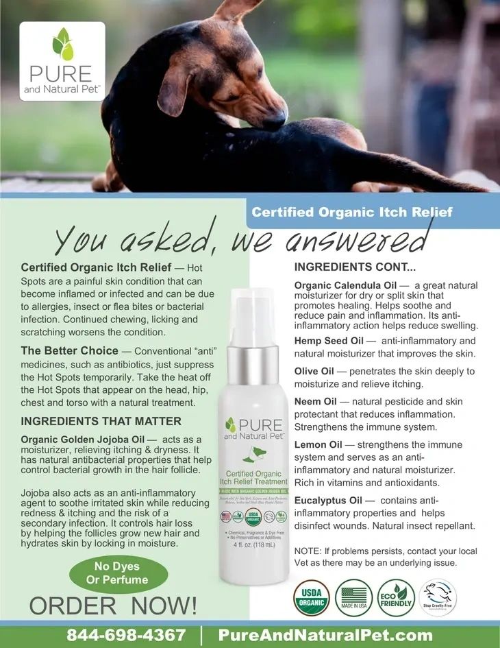 Organic Itch Relief & Hot Spot Oil by Pure and Natural Pet