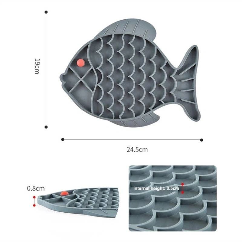 Fish-shaped Lick Pad & Slow Feeder